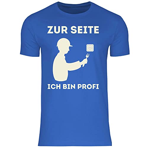 wowshirt Herren T-Shirt Zur Seite Ich Bin Profi Geschenk für Elektriker, Größe:M, Farbe:Royal Blue von wowshirt