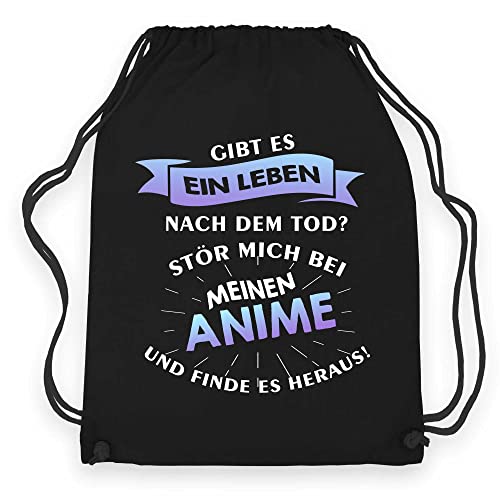 wowshirt Turnbeutel Gymsack Gibt es ein Leben nach dem Tod Anime Yandere Manga Otaku, Farbe:Black Black von wowshirt