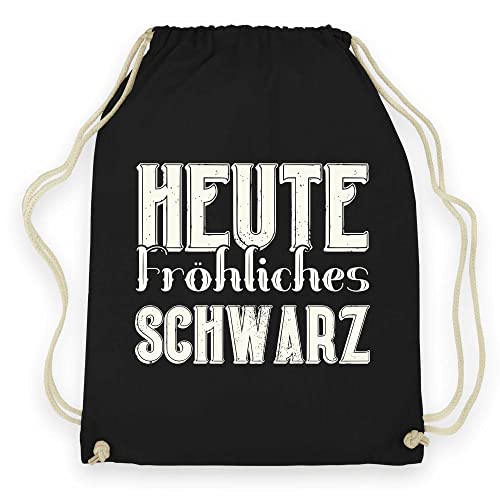 wowshirt Turnbeutel Gymsack Heute Fröhliches Schwarz Party Outfit Rock Festival, Farbe:Black von wowshirt