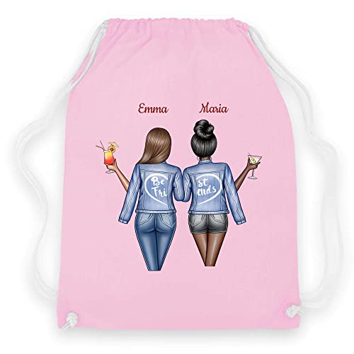 wowshirt Turnbeutel Gymsack Personalisiert Geschenke für Beste Freundin zum Geburtstag BFF Individuell, Farbe:Classic Pink von wowshirt