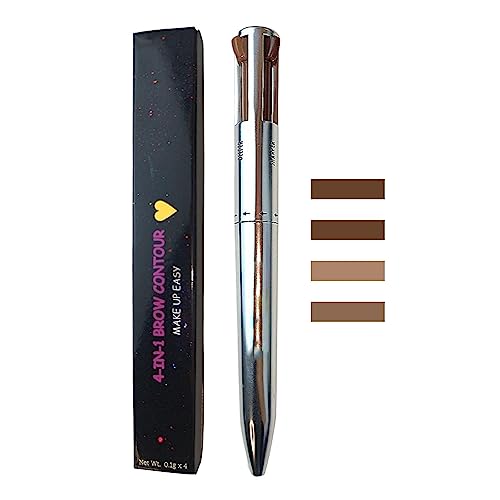 4-in-1-Make-up-Stift, Wasserfester Augenbrauenstift, Beauty-Tool Für Langanhaltendes Augen-Make-up Hervorhebung Der Brauenkontur von woyufen