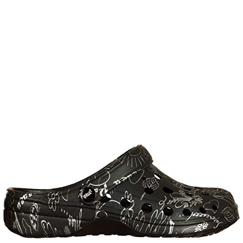 woz ? Cheese Clogs. Eva-Gummi. Wendbarer Riemen. Frau. Picasso schwarz, Schwarz und Silber, 38 EU von woz