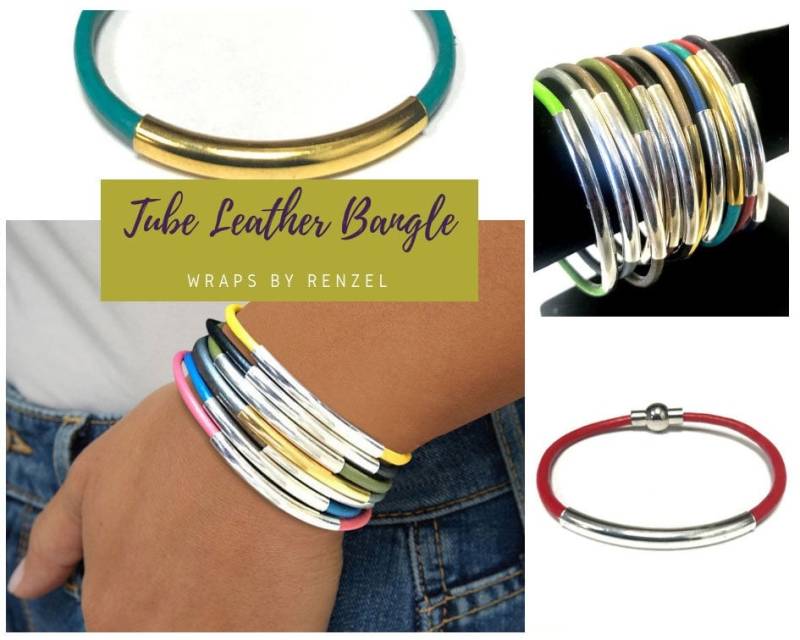 Armreif Aus Leder, Stapelarmreif, Lederarmband, Layer Armband, Silber Armreif, Für Frauen, Lederarmband Frauen von wrapsbyrenzel