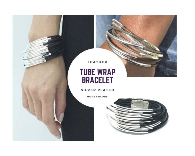 Lederarmband, Manschettenarmband, Wickelarmband, Leder Wrap, Boho Schmuck, Armband, Geschenk Für Sie, Magnet, Freundschaftsarmband von wrapsbyrenzel