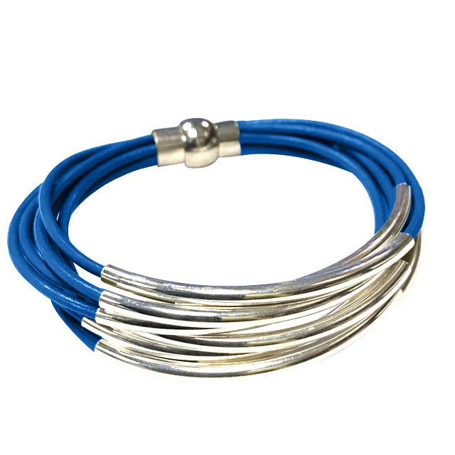 Wickeln, Blau, Rohr-Armband, Lederarmband | Rohrmoos, Nudel Perle Leder Schmuck Geschenk Für Sie Echtes von wrapsbyrenzel