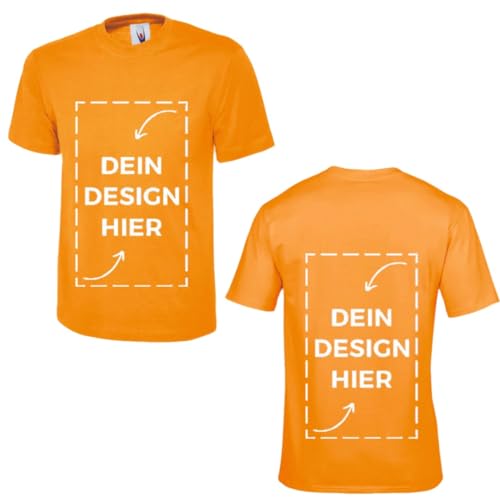 WS personalisiertes Unisex T-Shirt Orange 6XL| Tshirt zum Selbstgestalten | Einseitiger/Beidseitiger Druck mit Foto oder Text WS personalisiertes Unisex T-Shirt Orange 6XL| Tshirt zum Selbstgestalten | Einseitiger/Beidseitiger Druck mit Foto oder Text von ws textil
