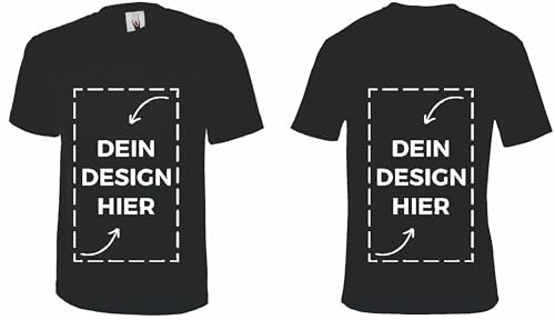 WS personalisiertes Unisex T-Shirt Schwarz XXL| Tshirt zum Selbstgestalten | Einseitiger/Beidseitiger Druck mit Foto oder Text WS personalisiertes Unisex T-Shirt Schwarz XXL| Tshirt zum Selbstgestalten | Einseitiger/Beidseitiger Druck mit Foto oder Text von ws textil