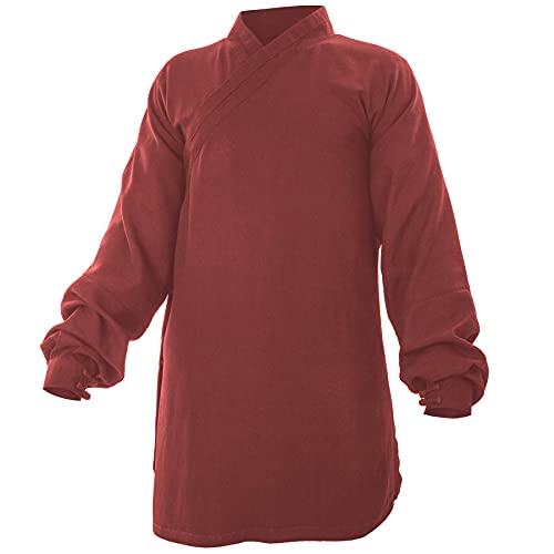 Baumwolle (Leicht) Kung Fu & Tai Chi Shirt Diagonaler Kragen Manschetten - Taiji Anzug - Taiji Anzug Bordeaux 160 von wu designs