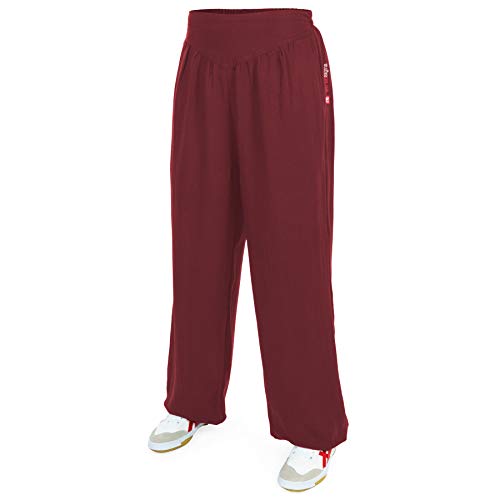 wu designs Baumwolle (Leicht) Damen Kung Fu & Yoga Trainingshose Bordeaux 170 von wu designs