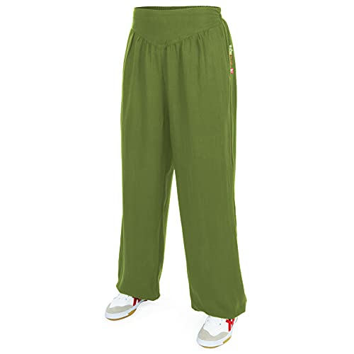 wu designs Baumwolle (Leicht) Damen Kung Fu & Yoga Trainingshose Grün 165 von wu designs