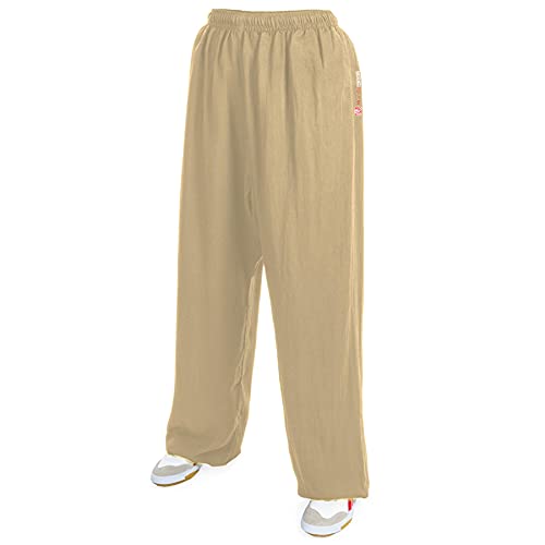 wu designs Baumwolle (Leicht) Kung Fu & Tai Chi Trainingshose Beige 190 von wu designs