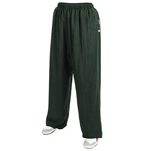 wu designs Baumwolle (Leicht) Kung Fu & Tai Chi Trainingshose Dunkelgrün 170 von wu designs