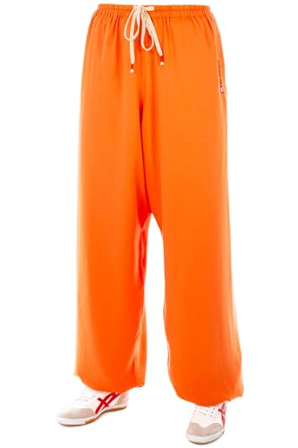 wu designs Baumwolle (Leicht) Kung Fu & Tai Chi Trainingshose Orange 190 von wu designs