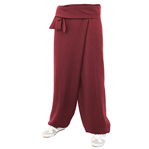 wu designs Baumwolle (Leicht) Kung Fu & Tai Chi Wickelhose Bordeaux 165 von wu designs