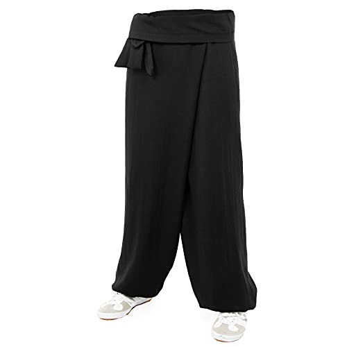 wu designs Baumwolle (Leicht) Kung Fu & Tai Chi Wickelhose Schwarz 180 von wu designs