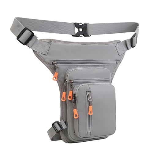 wueiooskj Verstellbare Motorrad Beintasche für Männer, wasserdicht, universelle Passform, Outdoor Aktivitäten, verstellbare Träger, Oxford Stoff, Grau von wueiooskj