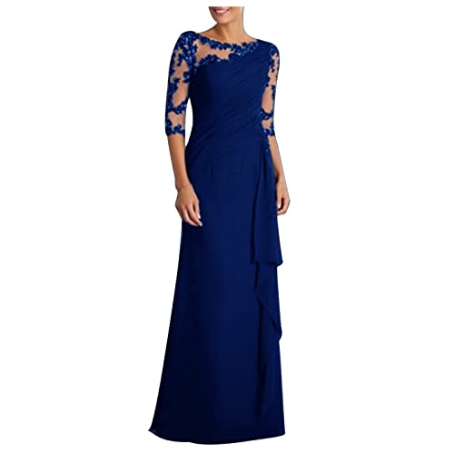 wuitopue Abendkleider Damen Elegant Cocktailkleid Maxikleid Partykleid Wickelkleid Festliche Bodycon Lang Hochzeit Abendkleider Spitze Kleider Langarm Bodycon Brautjungfernkleider Für Geburtstag von wuitopue