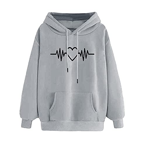 wuitopue Damen Hoodies Langarm Freizeit Sweatshirt Kapuzenpullover Mit Druck Weich Und Bequem Einfarbig Oberteil Herbst Und Winter Warm Pullover Mit Kordelzug Modischer Sweatshirt Reguläre Passform von wuitopue