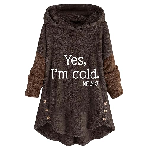 wuitopue Hoodie Damen Plüsch Sweatshirt Winter Warme Plüschmantel Lässige Teddyjacke Wintermantel Briefdruck Kapuzenpullover Sweatshirt Mit Kapuze Süß Hoodies Kapuzenjacke Mantel von wuitopue