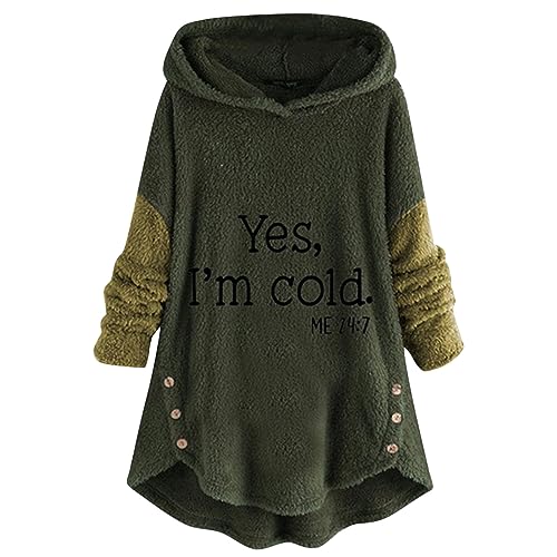 wuitopue Hoodie Damen Plüsch Sweatshirt Winter Warme Plüschmantel Lässige Teddyjacke Wintermantel Briefdruck Kapuzenpullover Sweatshirt Mit Kapuze Süß Hoodies Kapuzenjacke Mantel von wuitopue