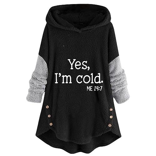 wuitopue Hoodie Damen Plüsch Sweatshirt Winter Warme Plüschmantel Lässige Teddyjacke Wintermantel Briefdruck Kapuzenpullover Sweatshirt Mit Kapuze Süß Hoodies Kapuzenjacke Mantel von wuitopue