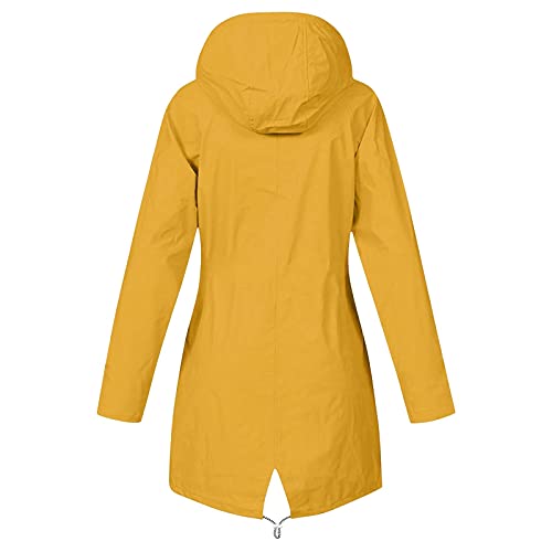 wuitopue Regenjacke Damen Wasserdicht Atmungsaktiv Regenmantel Leicht Jacke Windbreaker Mit Kapuze Übergangsjacke Softshelljacke Outdoorjacke Mit Kordelzug, Schlanke Passform von wuitopue