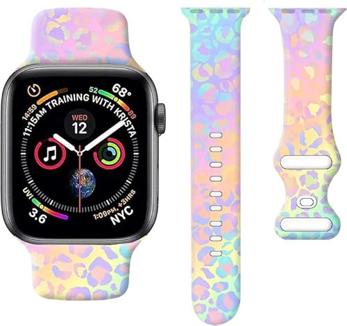 wumswu Kompatibel mit iWatch-Armband, 38 mm, 40 mm, 41 mm, 42 mm, 44 mm, 45 mm, 49 mm, für Damen und Mädchen, niedliches Ersatzarmband für iWatch SE Serie 9, 8, 7, 6, 5, 4, 3, 2, 1, Ultra (buntes von wumswu