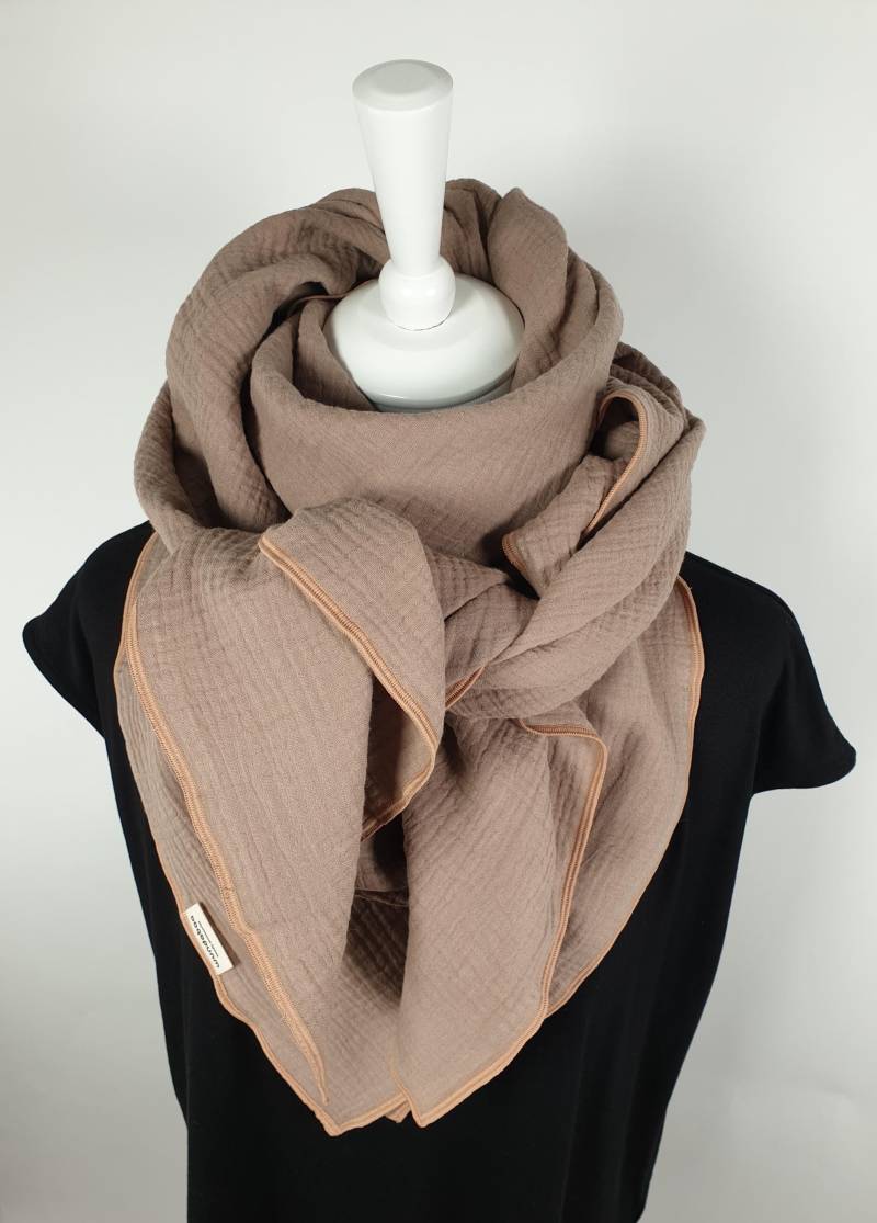 Halstuch Damen Kinder, Soft Mocca Musselintuch, Dreieckstuch, Bandana, Schal, 100% Baumwolle in Unterschiedlichen Größen Und Formate von wundabaa