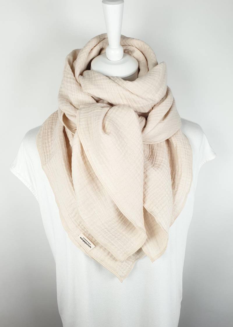 Halstuch Musselin Cotton Cream Für Damen Und Kinder, Musselintuch, Verschiedene Formate, 100% Baumwolle von wundabaa