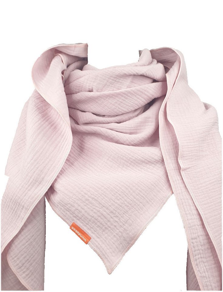 wundabaa Halstuch Halstuch Musselin rot in Farbvarianten, Rand in Bauschgarn von wundabaa