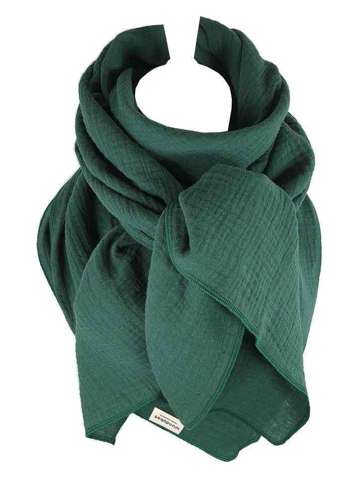 wundabaa Modetuch Halstuch Musselin grün in Farbvarianten, unifarben von wundabaa
