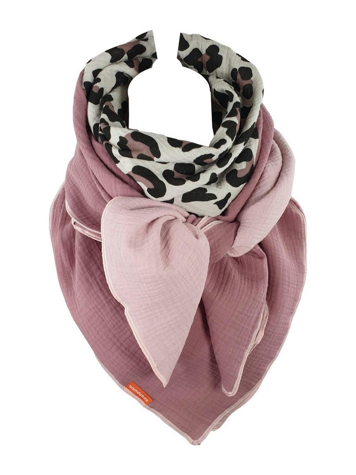 wundabaa Modetuch Musselintuch Leoprint Color Blocking von wundabaa