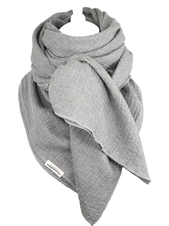 wundabaa Modetuch Musselintuch melange 130x130 Ton in Ton von wundabaa