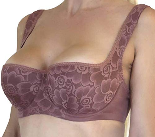 Balconett Halbschale Push up Bügel/Dirndl BH in Mehreren Farben 70 75 80 85 90 95 100 A B C D E F G (80B, Mars) von wundershop