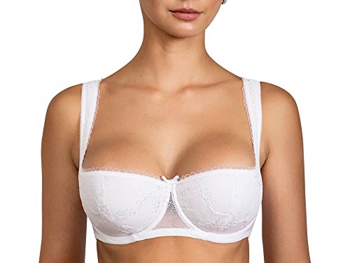 Balconett Halbschale Push up Bügel mit extra Kissen/Dirndl BH Weiss 70 75 80 85 90 95 100 A B C D E F Größe 70 D von wundershop