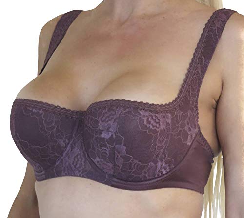 wundershop Balconett Halbschale Push up Bügel/Dirndl BH in Mehreren Farben 70 75 80 85 90 95 100 A B C D E F G (100B, Mystic) von wundershop