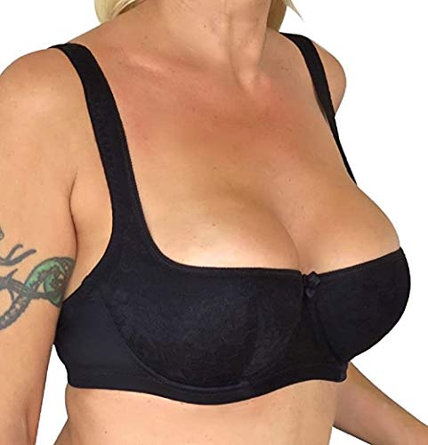 wundershop Balconett Halbschale Push up Bügel/Dirndl BH in Mehreren Farben 70 75 80 85 90 95 100 A B C D E F G (80A, Schwarz) von wundershop