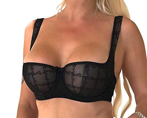 wundershop Balconett Halbschale Push up Bügel BH Black Beauty 75 80 85 90 95 100 A B C D E F G auch als Dirndl BH Größe 80F von wundershop