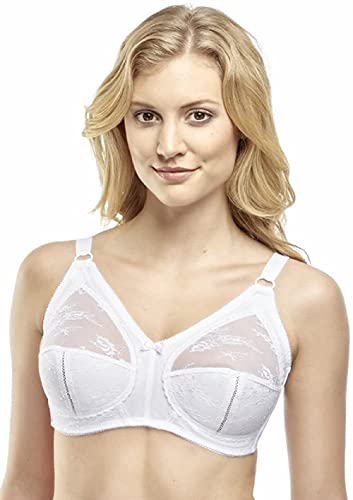 wundershop Doppelpack Mieder BH Eleganz ohne Bügel Weiss 75-105 Cup B - E (95B) von wundershop