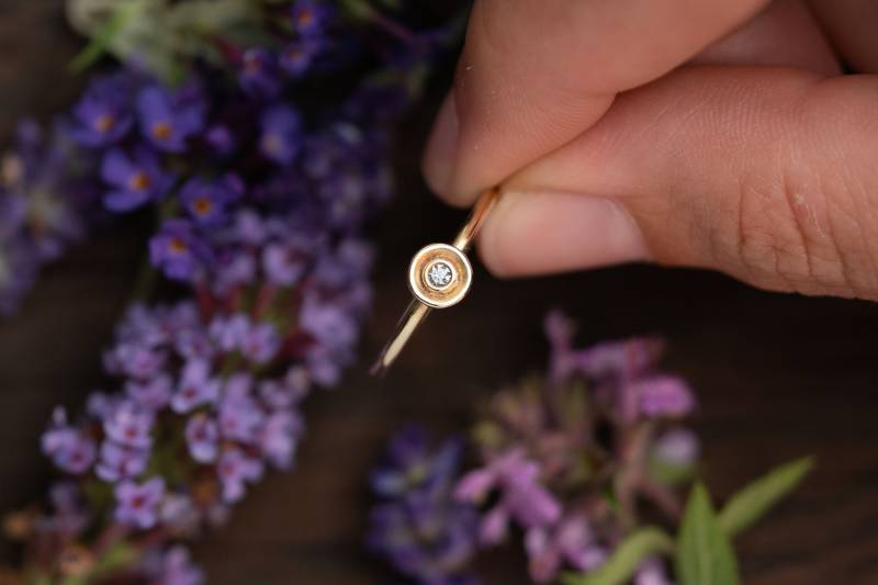 Sonnenfunke Ring Elegant Zeitlos Goldring 333 585 750 Nachhaltig Gelbgold Diamant Handgefertigt Goldschmied Verlobungsring Geschenk Für Sie von wunderwaldatelier