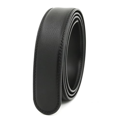 wunhope Herren Ledergürtel Automatik Ratsche ohne Löcher 35mm breit ohne Schnalle (schwarz, 140 CM) von wunhope