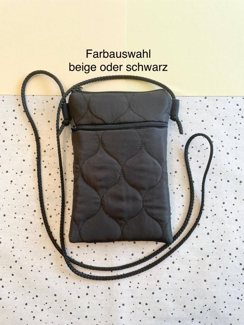 Handytasche Zum Umhängen Kleine Umhängetasche Aus Steppstoff Handtasche Mit Reißverschluss Brustbeutel Band Tasche Fürs Handy von wunnermooi