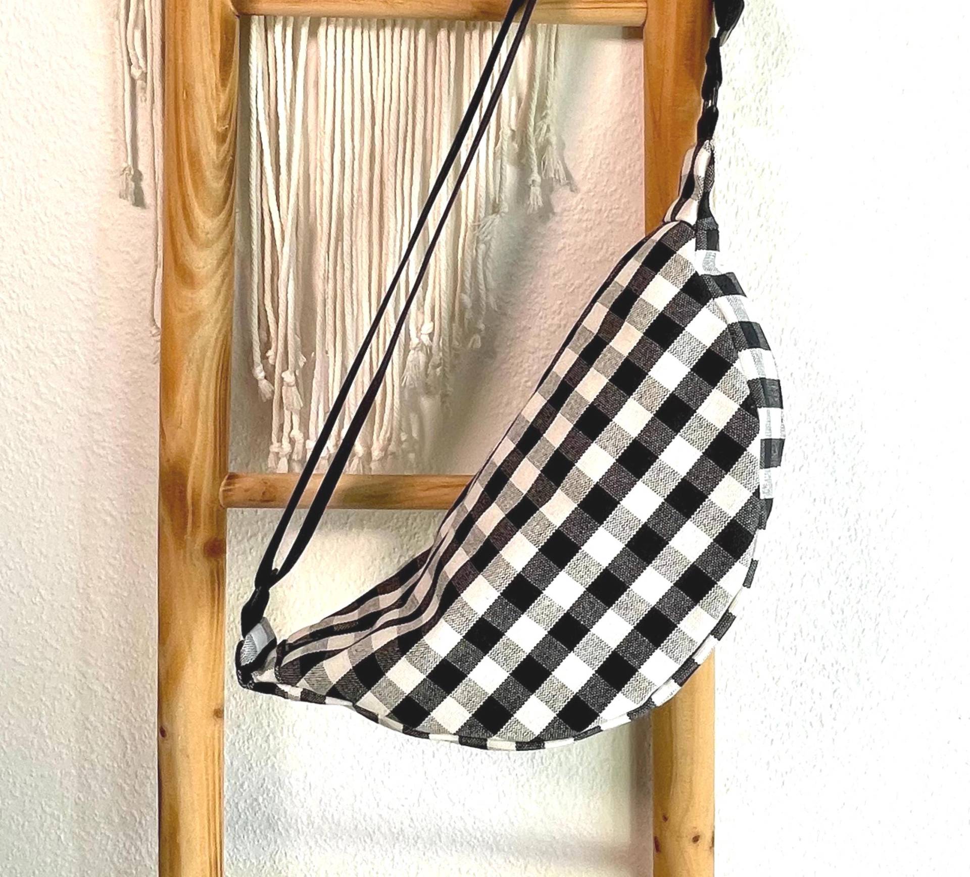 Moonbag Tasche Halbrund | Umhängetasche Stoff Kariert Handtasche Zum Umhängen Handgemachte Halbmondtasche Damen Crossbodybag Halfmoon Moonbag Tasche Halbrund | Umhängetasche Stoff Kariert Handtasche Zum Umhängen Handgemachte Halbmondtasche Damen Crossbodybag Halfmoon von wunnermooi