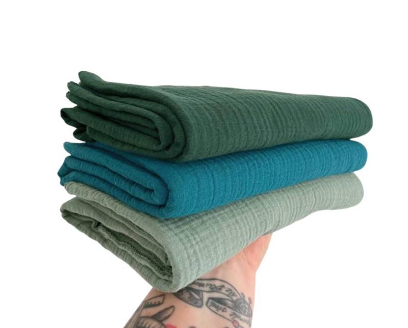 Musselinschal Extra Lang Weicher Schal Baumwolle Alle Jahreszeiten Langes Damen Tuch Musselin Geschenkidee Frauen Grüne Farbauswahl von wunnermooi