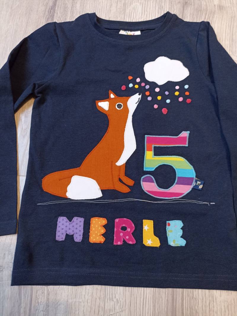 Fuchs Regenbogen Shirt Geburtstag Benäht Handmade von wunschshirt