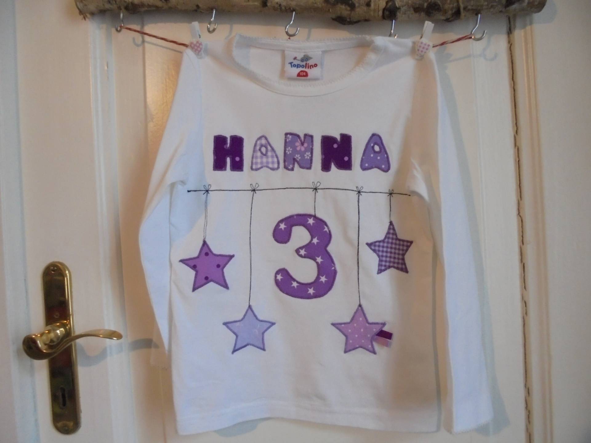Geburtstagsshirt Zahl Sterne Applikation Geburtstag Benäht Shirt Leine Geburtstagsshirt Zahl Sterne Applikation Geburtstag Benäht Shirt Leine von wunschshirt