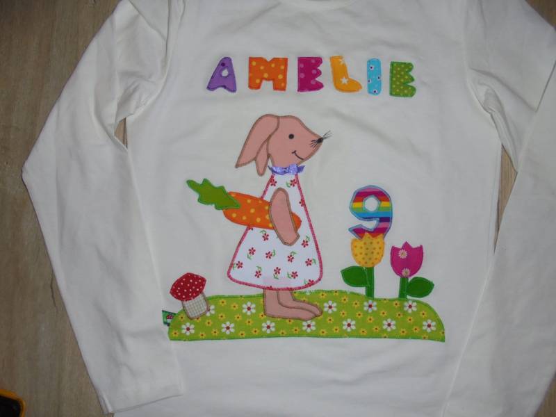 Hase Shirt Neu Benäht Geburtstag Schulkind Möhre Tiere von wunschshirt