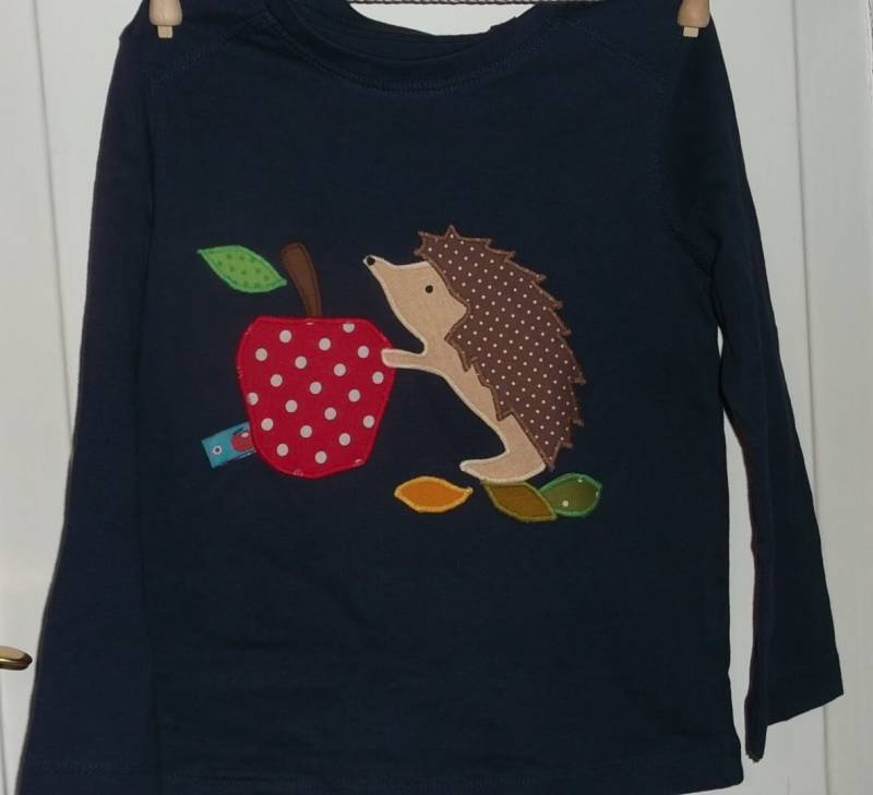 Igel Apfel Geburtstag Shirt Benäht Diy Handmade Herbst von wunschshirt