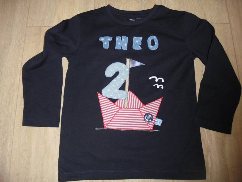 Schiff Maritim Papierschiff Boot Geburtstag Shirt Neu Benäht Handmade von wunschshirt