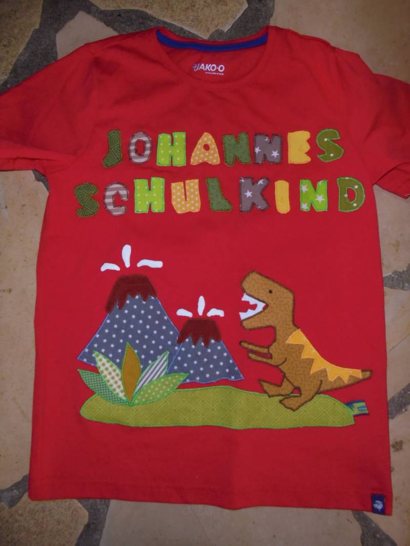 Schulkind Einschulung Shirt Benäht Dinosaurier Diy Handmade T Rex von wunschshirt